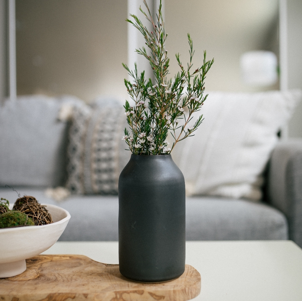 Black Ceramic Bud Vase